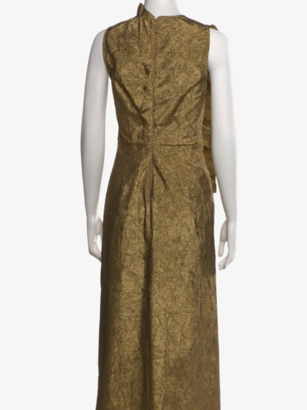 NWOT ULLA JOHNSON Demetra Ruffle Ruched Midi Dress in Graphite XS $1,190 - Picture 6 of 7